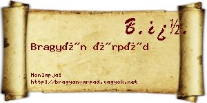 Bragyán Árpád névjegykártya